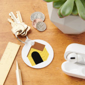 Geel hondenhok Sleutelhanger