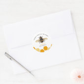Geel Honey Bee Thema Verjaardagsfeest Ronde Sticker (Envelop)