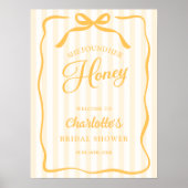 Geel honing bruiloft feest welkom bord poster (Voorkant)
