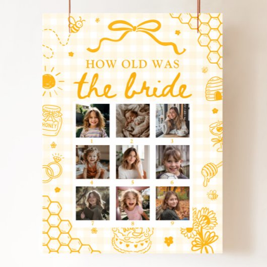 Geel honingbij Hoe oud was de bruid bord Poster