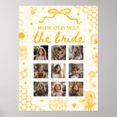 Geel honingbij Hoe oud was de bruid bord Poster (Voorkant)