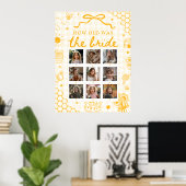Geel honingbij Hoe oud was de bruid bord Poster (Thuiskantoor)