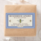 Geel Honingbijenetiket Appiary Blue Border Etiket (Insitu)