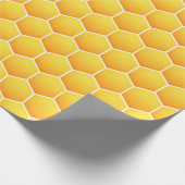 Geel honingraatpatroon cadeaupapier (Hoek)