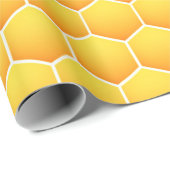 Geel honingraatpatroon cadeaupapier (Rol Hoek)