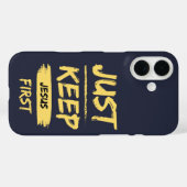 Geel, houd Jezus eerst Case-Mate iPhone Case (Achterkant (horizontaal))