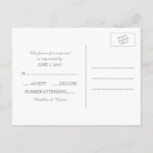 Geel houndstooth Wedding RSVP Briefkaart (Achterkant)