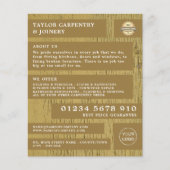 Geel hout, timmerhout, timmerhout, timmerhout, Adv Flyer (Voorkant)