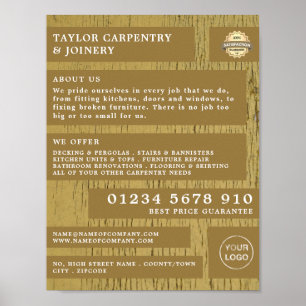 Geel hout, timmerhout, timmerhout, timmerhout, Adv Poster