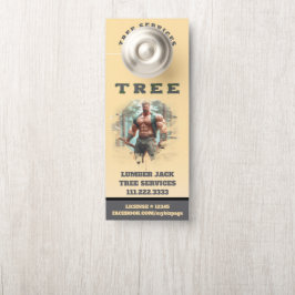 *~* Geel Houten Jack Tree Services QR Deur Deurhanger