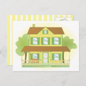 Geel huis briefkaart (Voorkant / Achterkant)