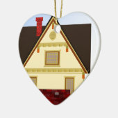 Geel huis keramisch ornament (Links)