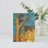Geel huis Oude boom Landschap Normandië Frankrijk Briefkaart (Staand voorkant)