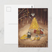 Geel Huis van Alexandra Dikaia Briefkaart (Voorkant / Achterkant)