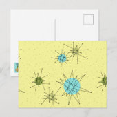 Geel Iconisch Briefkaart voor atoomstaarten (Voorkant / Achterkant)