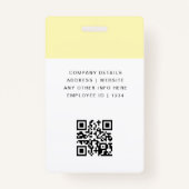Geel ID-Kaart | Minimalistische zakelijke medewerk Badge (Achterkant)