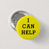 Geel ik kan vrijwilliger helpen ronde button 3,2 cm (Voorkant /achterkant)