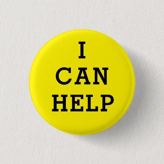 Geel ik kan vrijwilliger helpen ronde button 3,2 cm (Voorkant)