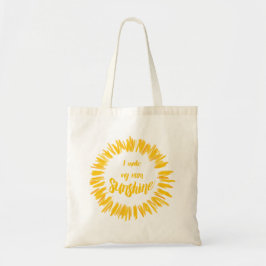 Geel ik maak mijn eigen zonnefoto tote bag