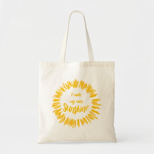 Geel ik maak mijn eigen zonnefoto tote bag (Voorkant)