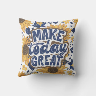 Geel Illustratie Bloemvierkant Kussen