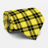 Geel in zwarte accenten stropdas (Opgerold)