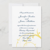 Geel Initiaal, uitnodiging voor blauwe zweepse bru (Achterkant)