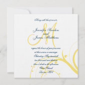 Geel Initiaal, uitnodiging voor blauwe zweepse bru (Achterkant)