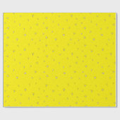 Geel inpakpapier met delicaat hartpatroon (Vlak)