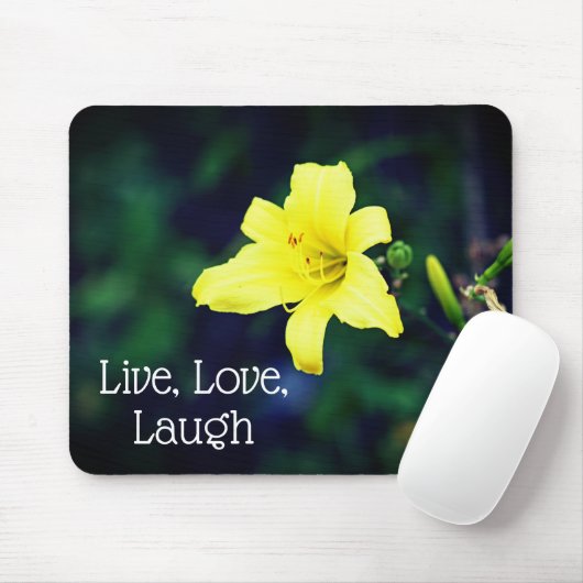 Geel Inspirerend dageloopje Muismat (Met muis)