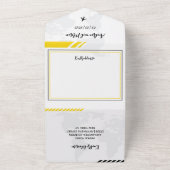 Geel instapkaart All-in-One trouwuitnodiging All In One Uitnodiging (Buitenkant)