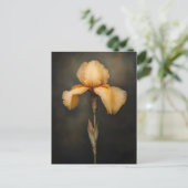 Geel iris botanisch schilderij briefkaart (Staand voorkant)