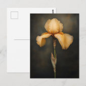 Geel iris botanisch schilderij briefkaart (Voorkant / Achterkant)