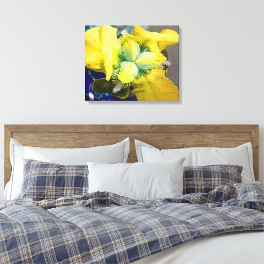 Geel Iris Canvas (Insitu (Slaapkamer))