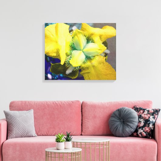 Geel Iris Canvas Afdruk (Insitu (Woonkamer))