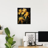 Geel Iris Flowers Art Print Poster (Thuiskantoor)
