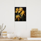 Geel Iris Flowers Art Print Poster (Keuken)