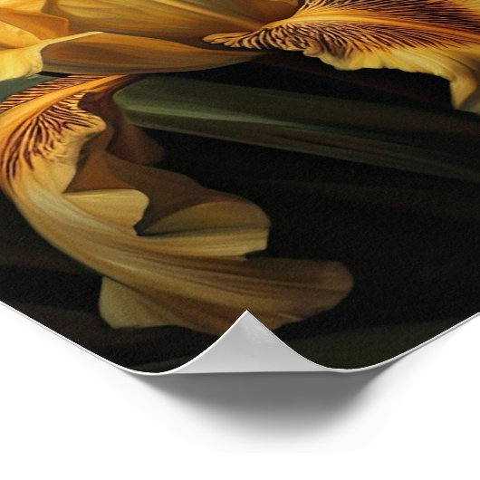 Geel Iris Flowers Art Print Poster (Hoek)