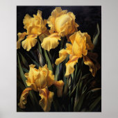 Geel Iris Flowers Art Print Poster (Voorkant)