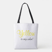 Geel Is Mijn Kleur Citaat Script Tote Bag (Achterkant)