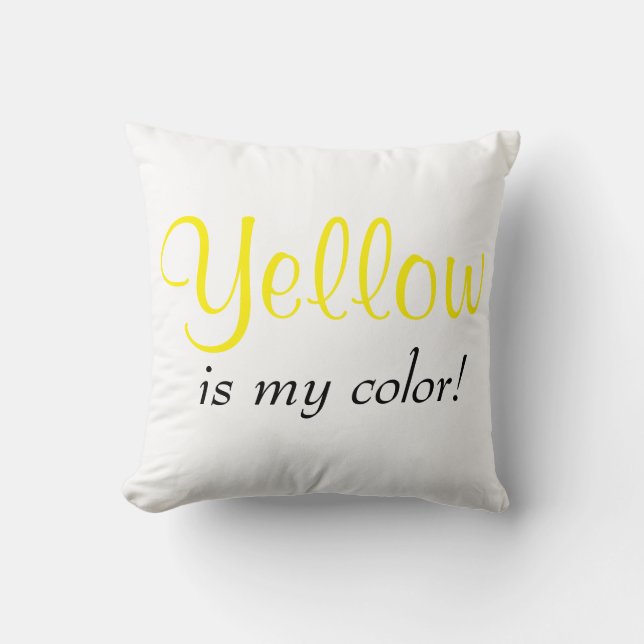 Geel Is Mijn Kleur Quote Kussen (Voorkant)