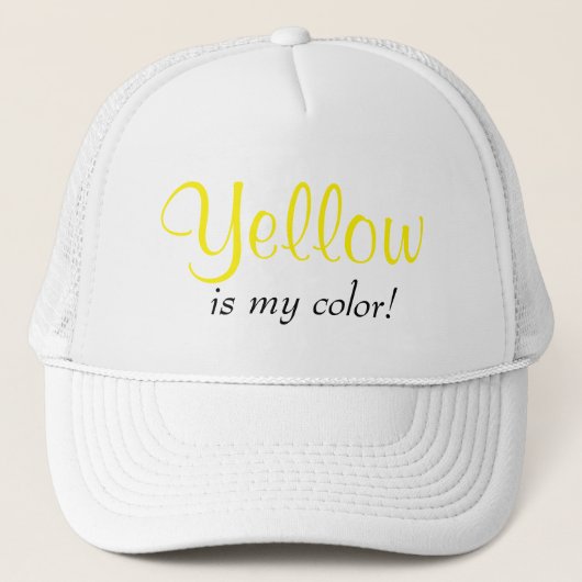 Geel Is Mijn Kleur Quote Schattig Trucker Pet (Voorkant)