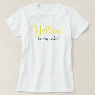 Geel Is Mijn Kleur Schattige Typografie Meisjesach T-shirt