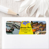 Geel Italië Floral Modern Canal Venetië Natuur Etiket (Insitu)