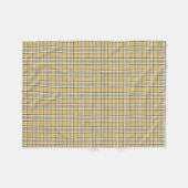 Geel, Ivoor en Zwart Plaid Fleece Deken (Voorkant (Horizontaal))