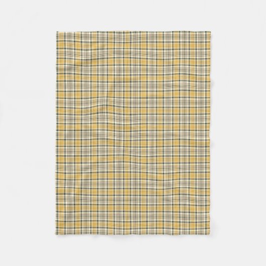 Geel, Ivoor en Zwart Plaid Fleece Deken (Voorkant)
