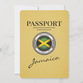 Geel Jamaica Passport Uitnodiging voor het Huwelij (Achterkant)