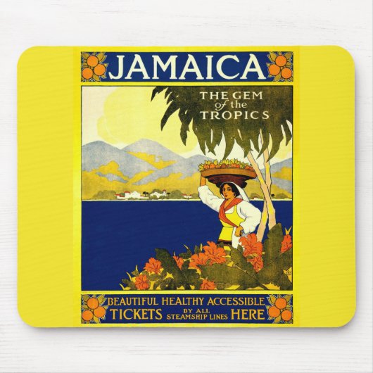 Geel Jamaica-Poster Muismat (Voorkant)