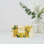 geel jasmijn bloemen custom floral visitekaartje (Staand voorkant)