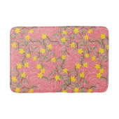 Geel Jasmijnbloem op koraalroze Badmat (Voorkant)